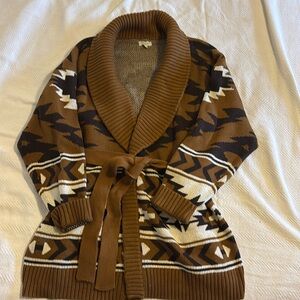 Lucky Brand southwest print Sweater cardigan, car coat